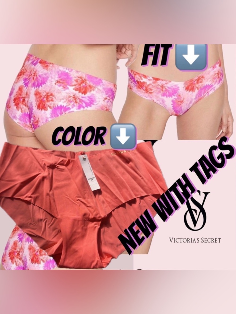 VS | No-Show Hiphugger Panty in Coral | M | NWT